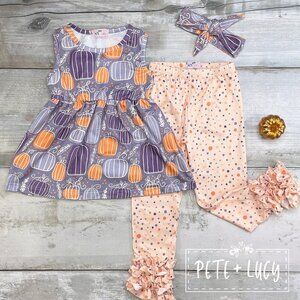Pete & Lucy Purple Pumpkin Pant Set